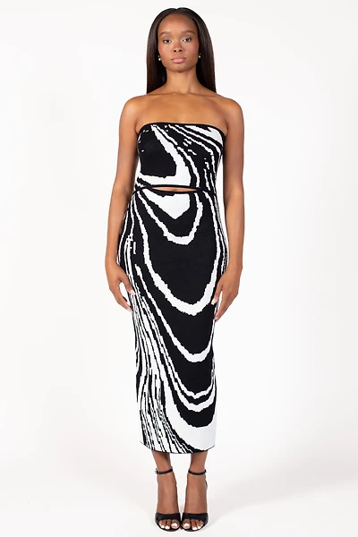 Andrea Abstract Print Midi Dress