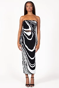 Andrea Abstract Print Midi Dress