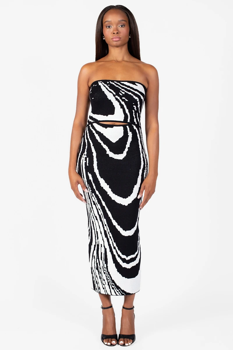 Andrea Abstract Print Midi Dress