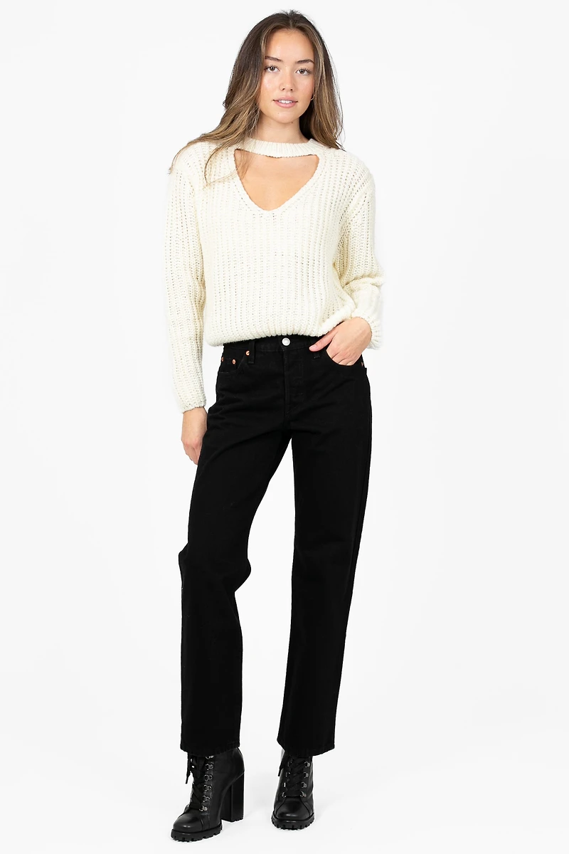 Astrid V-Neck Cut Out Sweater
