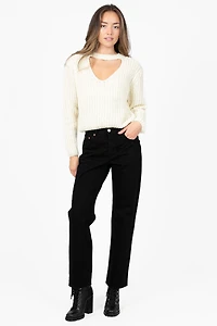 Astrid V-Neck Cut Out Sweater