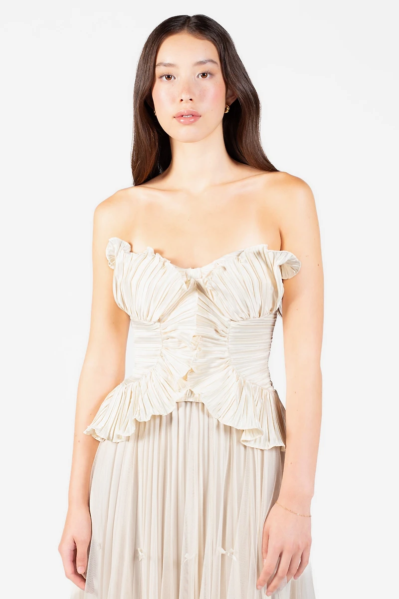 Ambrosia Satin Ruffle Blouse