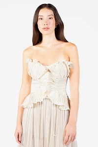 Ambrosia Satin Ruffle Blouse