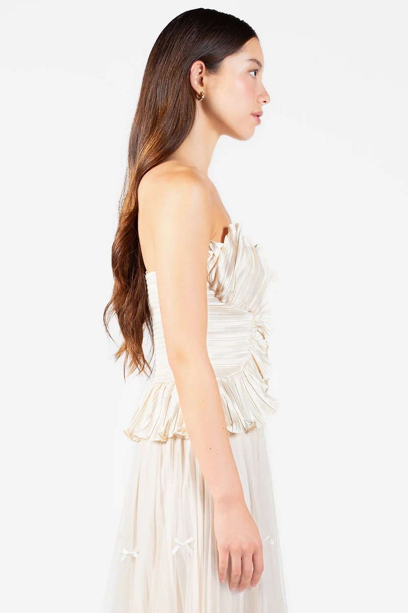 Ambrosia Satin Ruffle Blouse