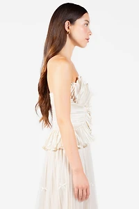 Ambrosia Satin Ruffle Blouse