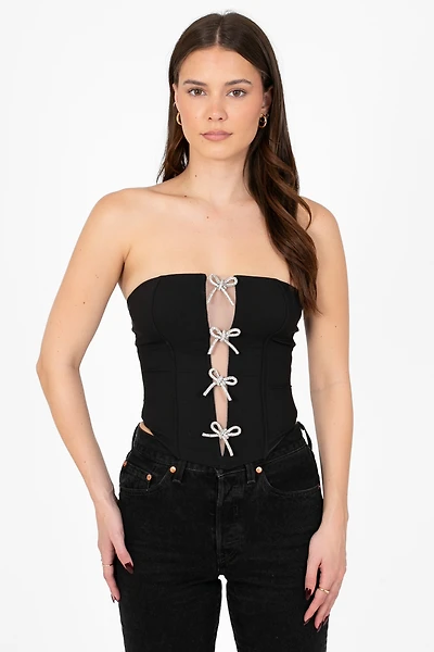 Chantel Embellished Bow Bustier