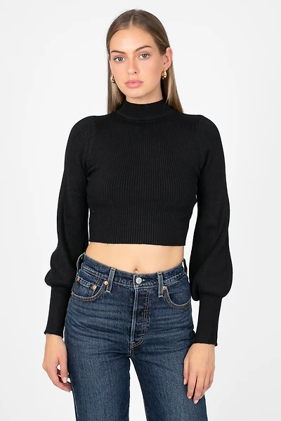 Tayla Cut Out Back Ribbed Knit Top