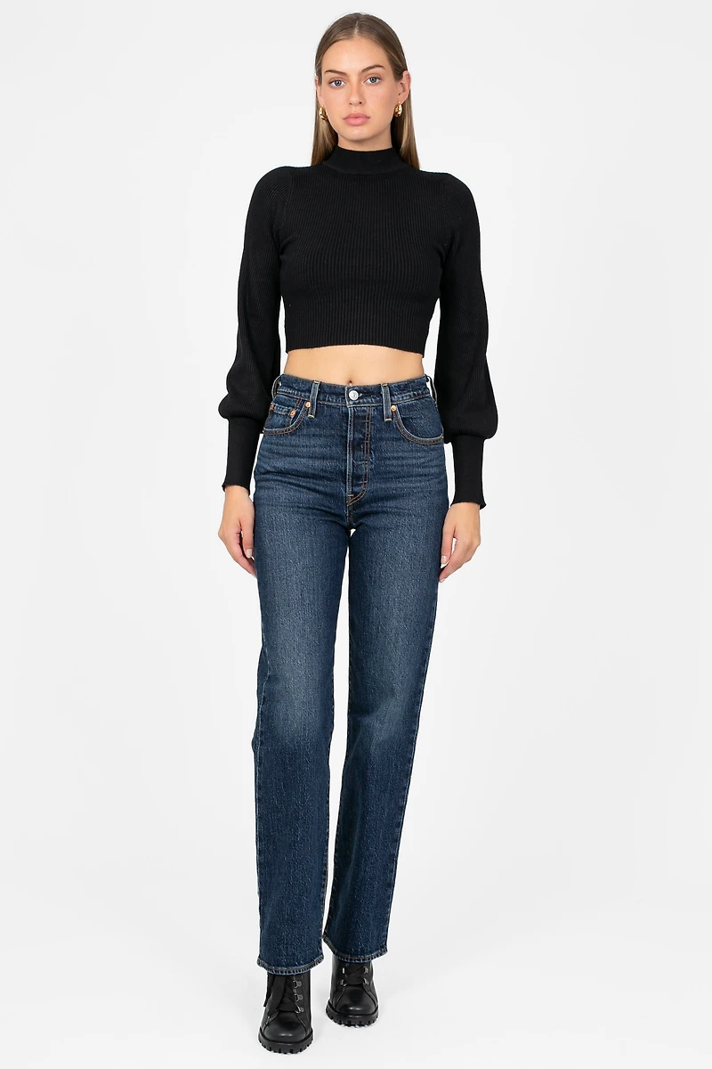 Tayla Cut Out Back Ribbed Knit Top