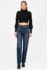 Tayla Cut Out Back Ribbed Knit Top