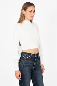 Tayla Cut Out Back Ribbed Knit Top