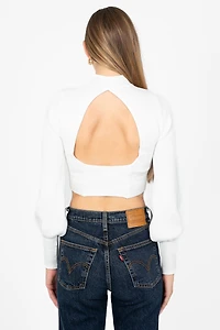 Tayla Cut Out Back Ribbed Knit Top