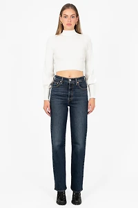 Tayla Cut Out Back Ribbed Knit Top