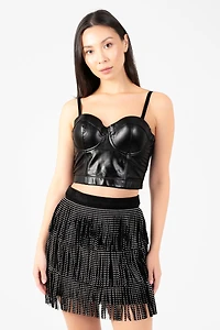 Vivia Fringe Tiered Mini Skirt