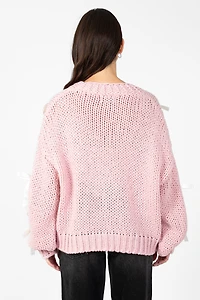 Belle Chunky Bow Knit Cardigan
