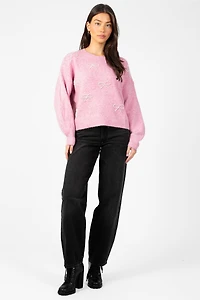 Bella Bow Beaded Sweater