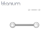 Implant Grade Titanium Bezel Pearl Threadless Push In Straight Barbell Nipple Ring
