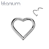 Implant Grade Titanium Heart Shaped Hinged Clicker Hoop