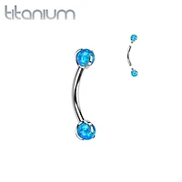 Implant Grade Titanium Opal Internally Threaded Curved Barbell