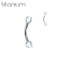 Implant Grade Titanium Opal Internally Threaded Curved Barbell