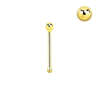 14KT Real Solid Gold Small Ball Top Nose Bone Pin Ring