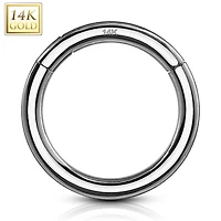 14KT Solid White Gold Hinged Segment Clicker Multi Use Hoop