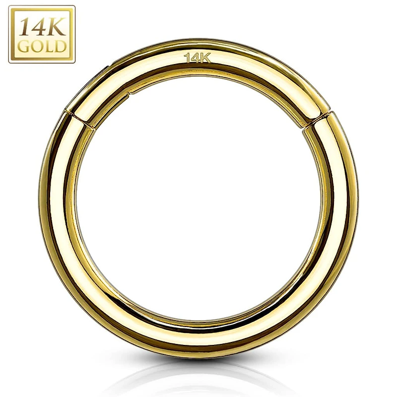 14KT Solid Yellow Gold Hinged Segment Clicker Multi Use Hoop