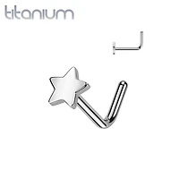 Implant Grade Titanium Star L-Shaped Nose Ring Stud