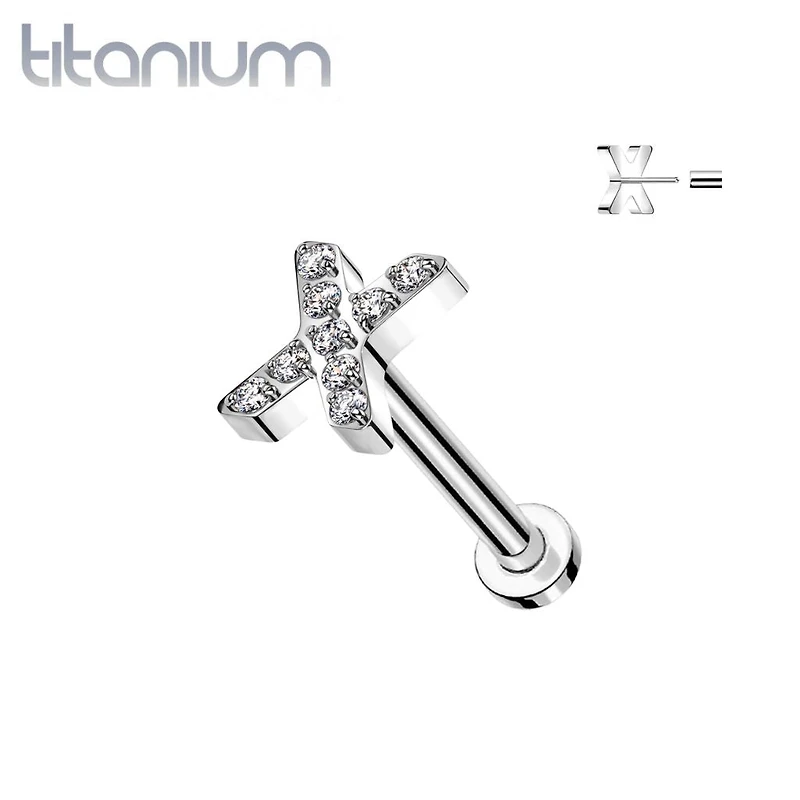 Implant Grade Titanium White CZ Pave