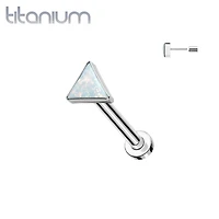 Implant Grade Titanium Opal Triangle Threadless Push In Labret