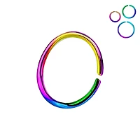316L Surgical Steel Multi Use Rainbow PVD Nose Hoop Ring