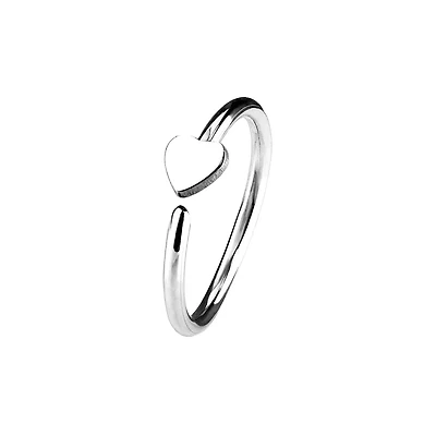 316L Surgical Steel Nose Hoop Ring with Small Heart