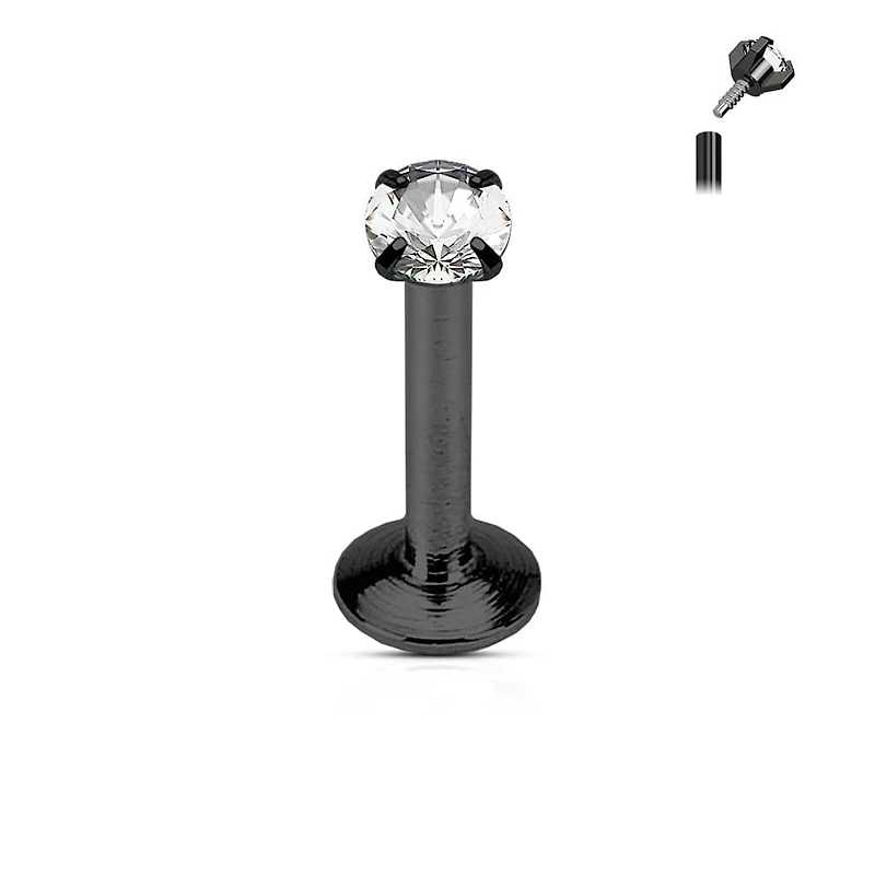 316L Titanium IP Surgical Steel Flat Back Internally Threaded Labret