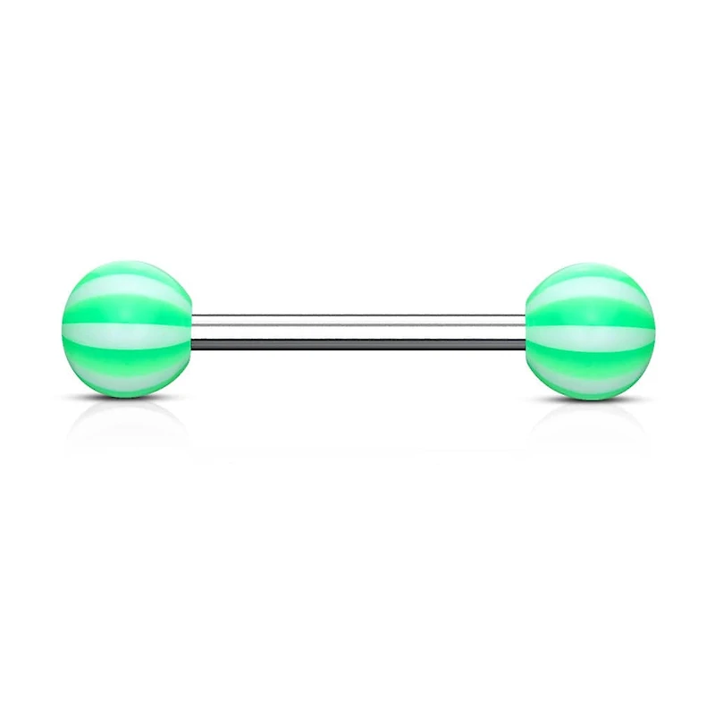 316L Surgical Steel Acrylic Beach Ball Straight Barbell