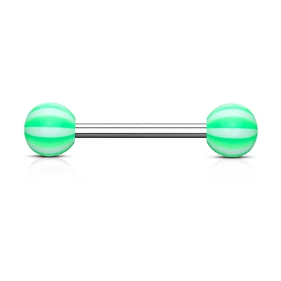 316L Surgical Steel Acrylic Beach Ball Straight Barbell