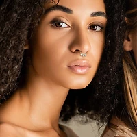 316L Surgical Steel Black PVD White CZ Beaded Hinged Septum Clicker Hoop