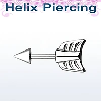 316L Surgical Steel Bow and Arrow Cartilage Helix Tragus Ear Barbell Ring
