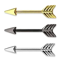 316L Surgical Steel Bow and Arrow Nipple Ring Barbell