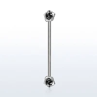 316L Surgical Steel Double Flower Front Facing Flower Industrial Barbell