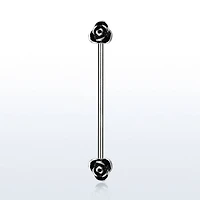 316L Surgical Steel Double Flower Industrial Barbell
