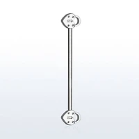 316L Surgical Steel Double Heart Lock Industrial Straight Barbell