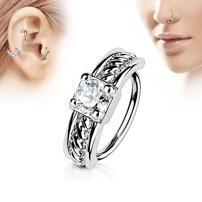 316L Surgical Steel Easy Bend Multi Use Prong Gem Cuff Hoop