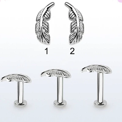 316L Surgical Steel Flat Back Leaf Labret