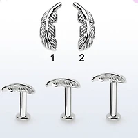 316L Surgical Steel Flat Back Leaf Labret