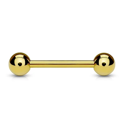 316L Surgical Steel Gold PVD Straight Barbell