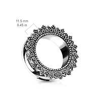 316L Surgical Steel Heart Filigree Screw On Ear Tunnels