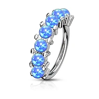 316L Surgical Steel Multi Use Easy Bend Blue Opal Hoop