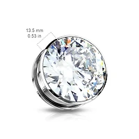 316L Surgical Steel Screw On Flat Gem Ear Plugs