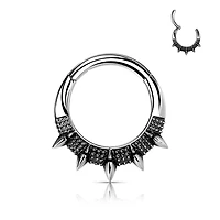 316L Surgical Steel Spike Design Septum Daith Clicker Hoop