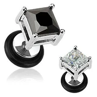 316L Surgical Steel Square Flat Back 8mm Stud Earrings