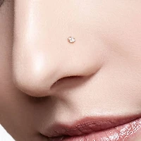 316L Surgical Steel Square White CZ Ball End Nose Pin